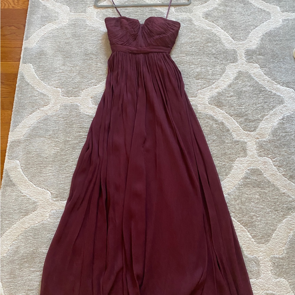 J crew maroon full length gown size 00P